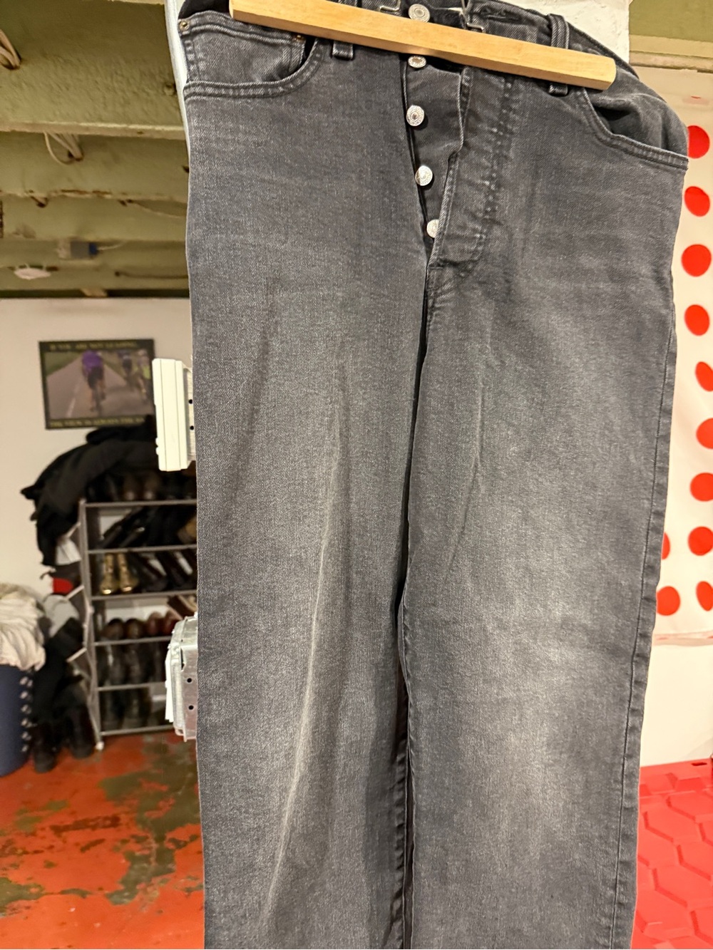Levi's Women's Straight-Leg Button-Fly Jeans — Washed Black